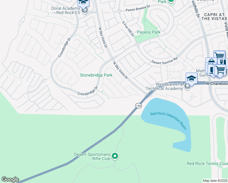 map of restaurants, bars, coffee shops, grocery stores, and more near 12372 Valley Chase Avenue in Las Vegas