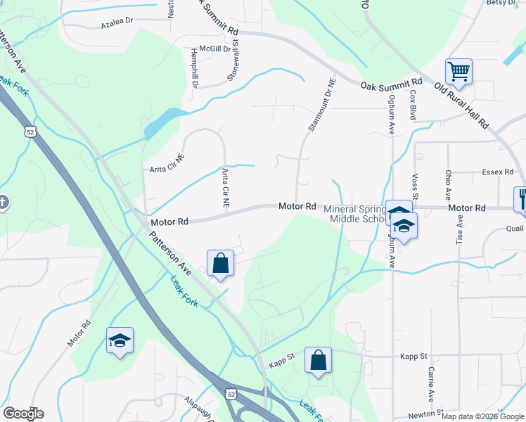 map of restaurants, bars, coffee shops, grocery stores, and more near in Winston-Salem