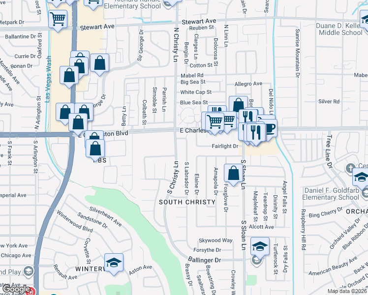 map of restaurants, bars, coffee shops, grocery stores, and more near in Las Vegas