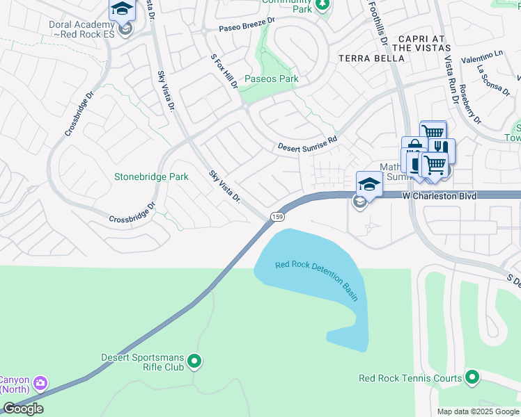 map of restaurants, bars, coffee shops, grocery stores, and more near 961 Contadero Place in Las Vegas