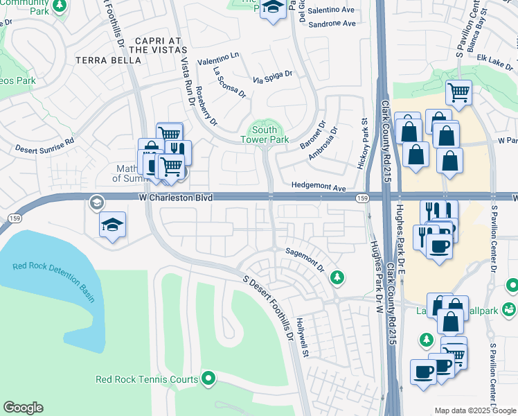 map of restaurants, bars, coffee shops, grocery stores, and more near 1130 Prospering Creek Street in Las Vegas