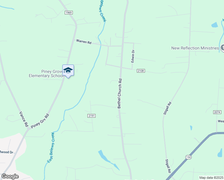 map of restaurants, bars, coffee shops, grocery stores, and more near 2646 Bethel Church Road in Kernersville