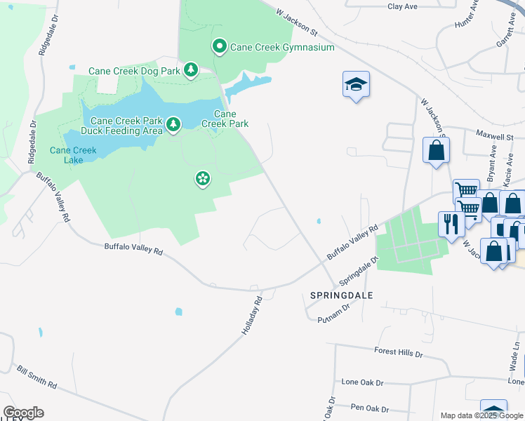 map of restaurants, bars, coffee shops, grocery stores, and more near 271 C C Camp Road in Cookeville