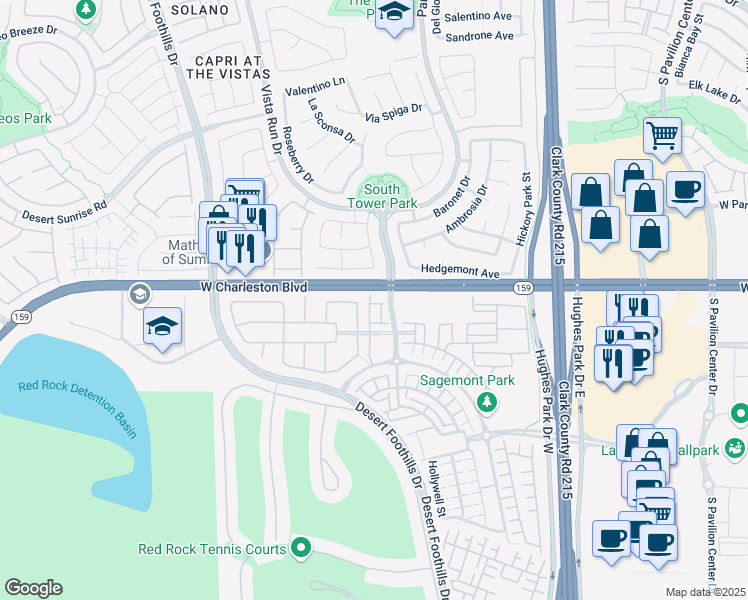 map of restaurants, bars, coffee shops, grocery stores, and more near in Las Vegas