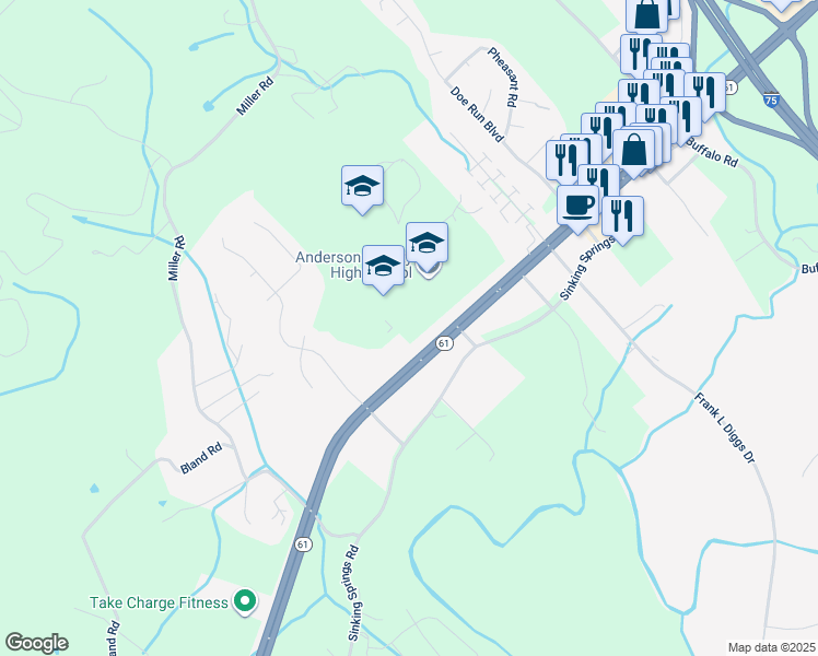 map of restaurants, bars, coffee shops, grocery stores, and more near 1980 Lake City Highway in Clinton