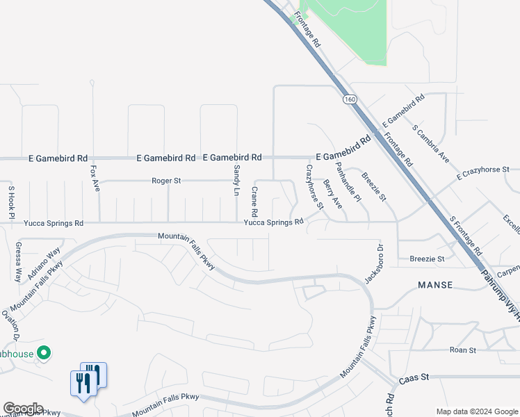 map of restaurants, bars, coffee shops, grocery stores, and more near 4181 South Crane Avenue in Pahrump