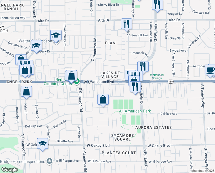 map of restaurants, bars, coffee shops, grocery stores, and more near 1111 Warbonnet Way in Las Vegas