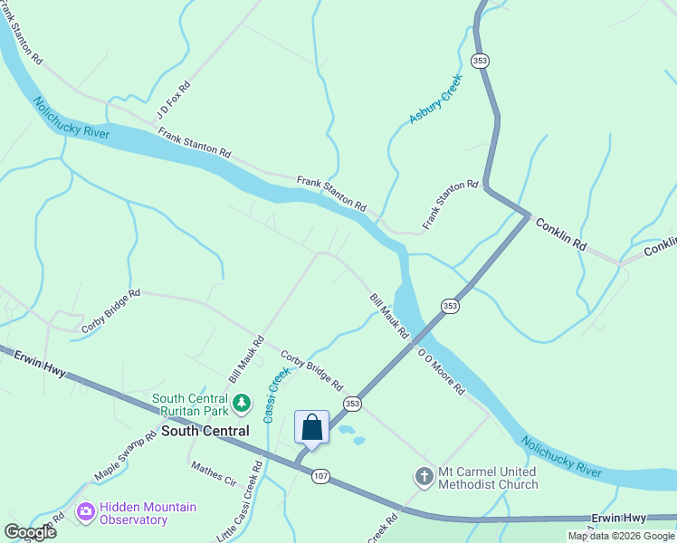 map of restaurants, bars, coffee shops, grocery stores, and more near 264 Bill Mauk Road in Chuckey