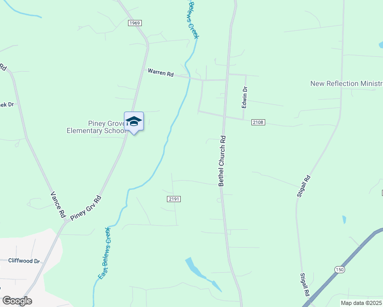 map of restaurants, bars, coffee shops, grocery stores, and more near 2524 Bethel Church Road in Kernersville