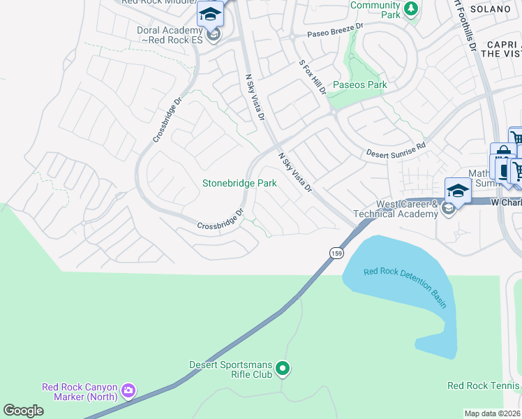 map of restaurants, bars, coffee shops, grocery stores, and more near 848 Haven Oaks Place in Las Vegas