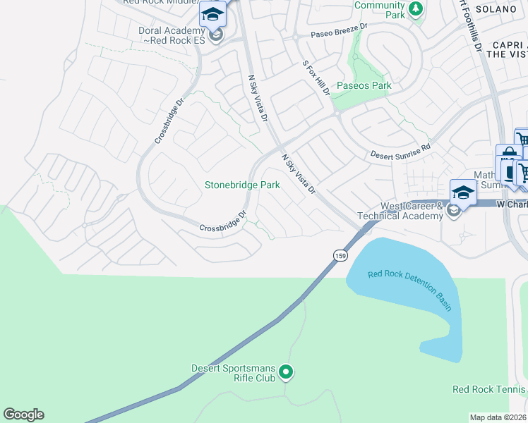 map of restaurants, bars, coffee shops, grocery stores, and more near 853 Haven Oaks Place in Las Vegas