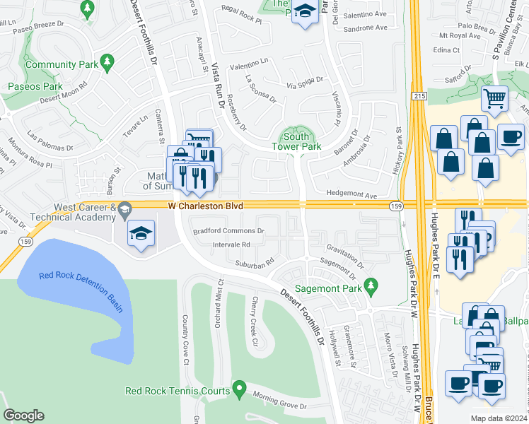 map of restaurants, bars, coffee shops, grocery stores, and more near 11572 Hadwen Lane in Las Vegas