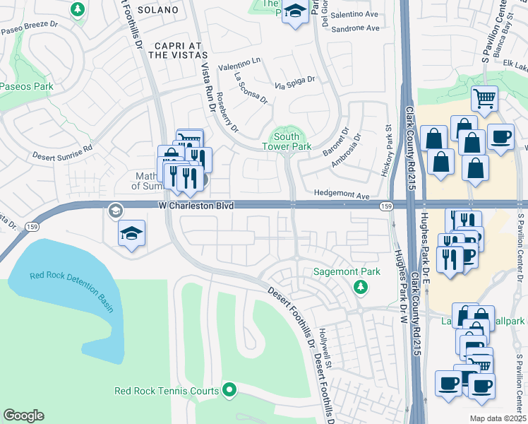 map of restaurants, bars, coffee shops, grocery stores, and more near 11540 Hadwen Lane in Las Vegas