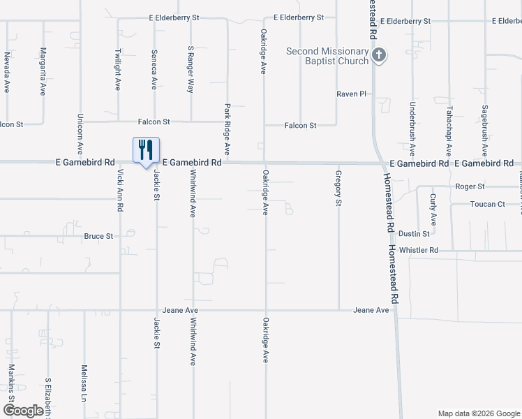 map of restaurants, bars, coffee shops, grocery stores, and more near 2400 Oakridge Circle in Pahrump