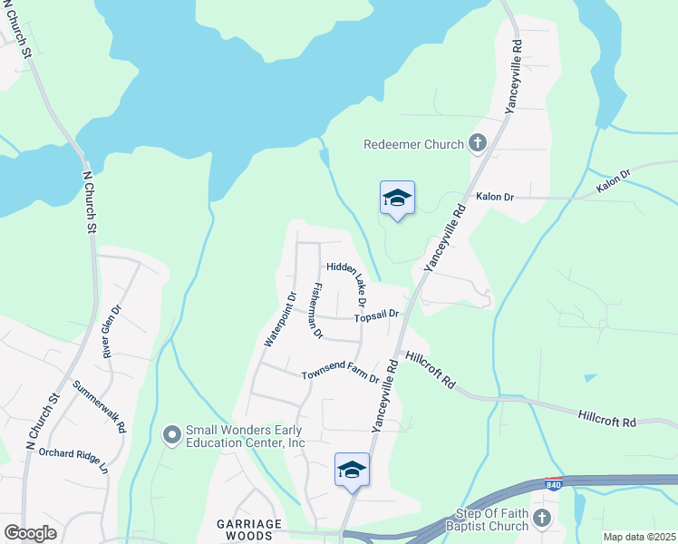 map of restaurants, bars, coffee shops, grocery stores, and more near 5725 Hidden Lake Drive in Browns Summit