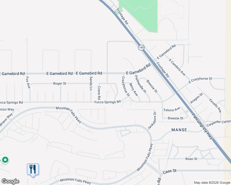 map of restaurants, bars, coffee shops, grocery stores, and more near 4140 Cliff Avenue in Pahrump