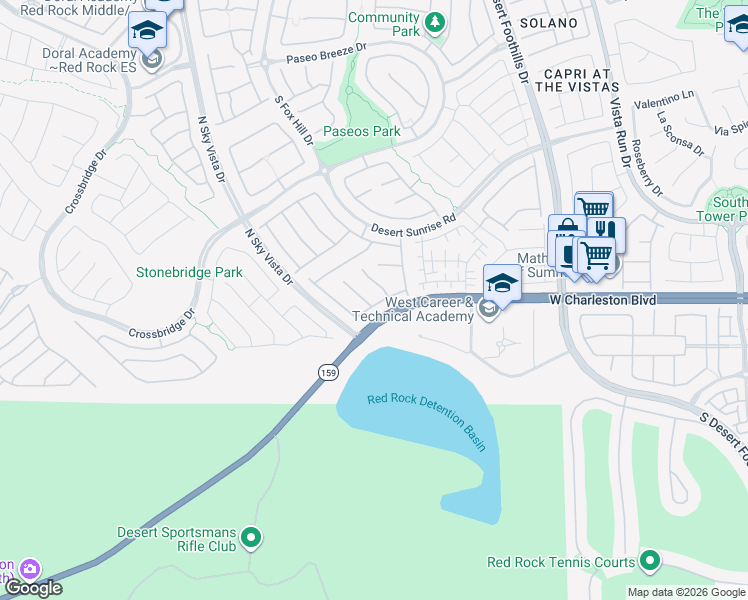 map of restaurants, bars, coffee shops, grocery stores, and more near 956 Tafalla Court in Las Vegas