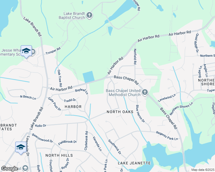 map of restaurants, bars, coffee shops, grocery stores, and more near 5331 Summerwood Drive in Greensboro
