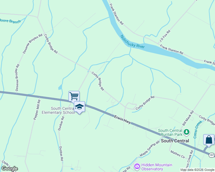 map of restaurants, bars, coffee shops, grocery stores, and more near 1578 Corby Bridge Road in Chuckey
