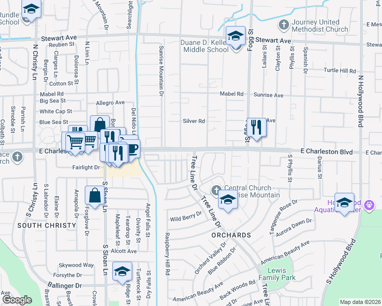map of restaurants, bars, coffee shops, grocery stores, and more near 1144 Black Cherry Street in Las Vegas
