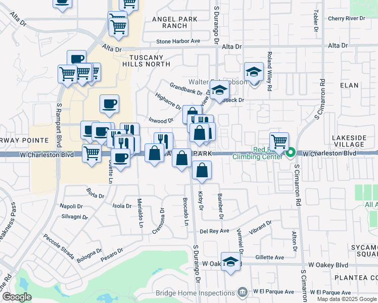 map of restaurants, bars, coffee shops, grocery stores, and more near in Las Vegas