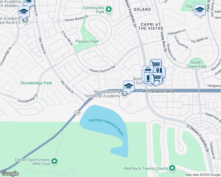 map of restaurants, bars, coffee shops, grocery stores, and more near 1067 Sonora Hill Court in Las Vegas