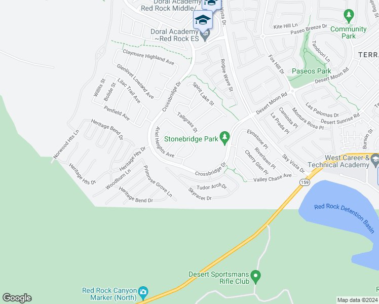 map of restaurants, bars, coffee shops, grocery stores, and more near 12521 Blissful Sky Street in Las Vegas