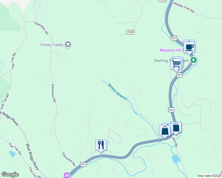 map of restaurants, bars, coffee shops, grocery stores, and more near 519 Astor Cook Rd in Blowing Rock