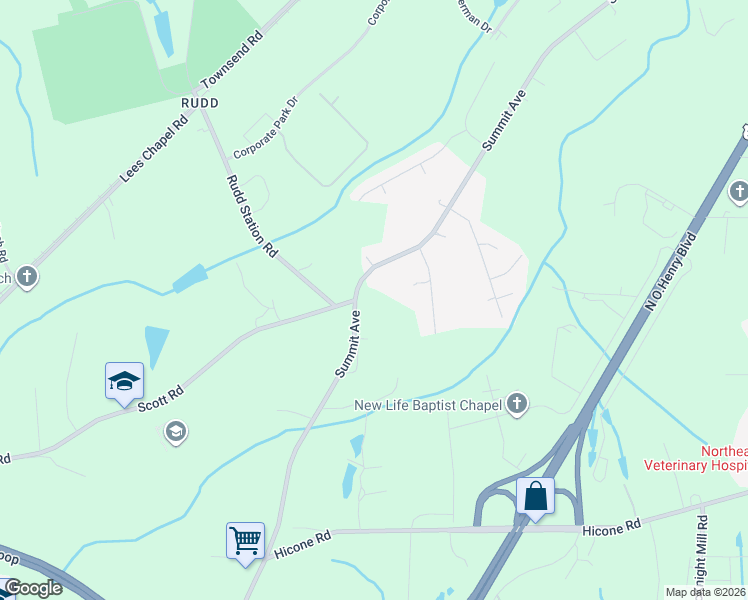 map of restaurants, bars, coffee shops, grocery stores, and more near 5600 Summit Avenue in Greensboro