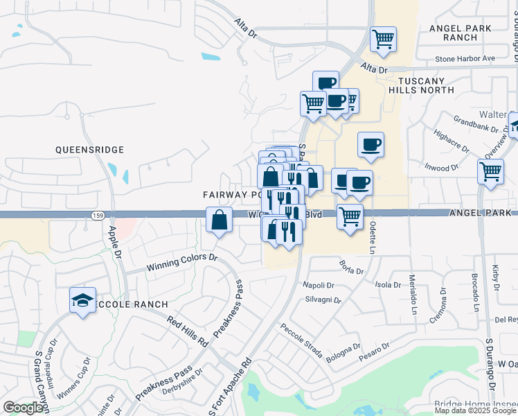 map of restaurants, bars, coffee shops, grocery stores, and more near 9101 Hampstead Avenue in Las Vegas