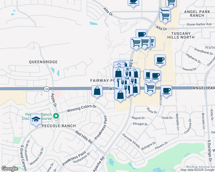 map of restaurants, bars, coffee shops, grocery stores, and more near 9117 Hampstead Avenue in Las Vegas