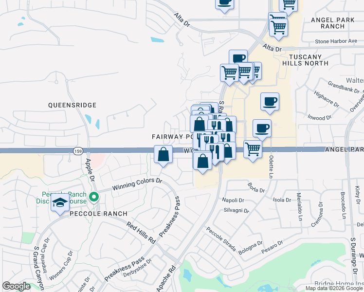 map of restaurants, bars, coffee shops, grocery stores, and more near 9125 Hampstead Avenue in Las Vegas