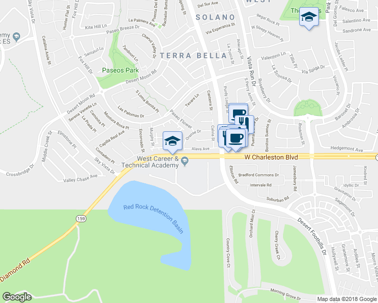 map of restaurants, bars, coffee shops, grocery stores, and more near 11917 Alava Avenue in Las Vegas