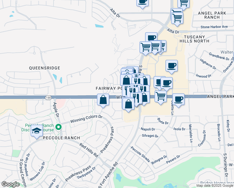 map of restaurants, bars, coffee shops, grocery stores, and more near 9117 Hampstead Avenue in Las Vegas