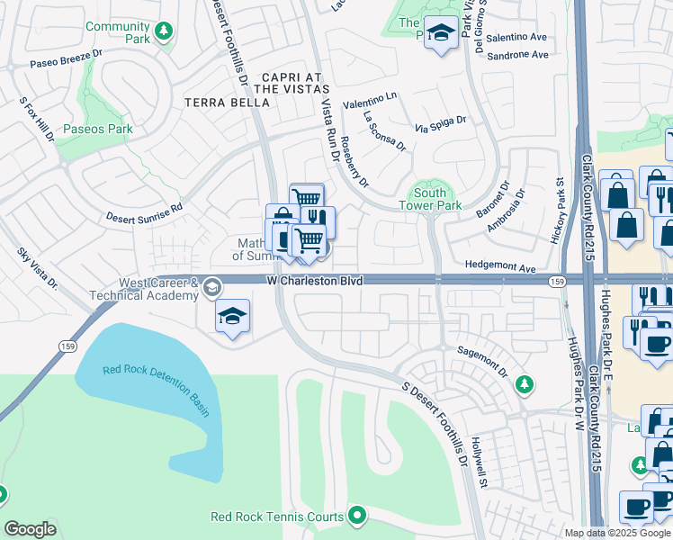 map of restaurants, bars, coffee shops, grocery stores, and more near 11625 Cabo Del Verde Avenue in Las Vegas