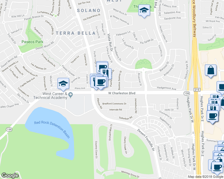 map of restaurants, bars, coffee shops, grocery stores, and more near 11625 Cabo Del Verde Avenue in Las Vegas