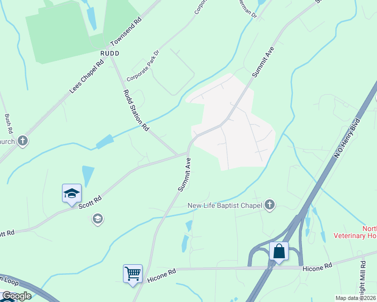 map of restaurants, bars, coffee shops, grocery stores, and more near 5600 Summit Avenue in Greensboro