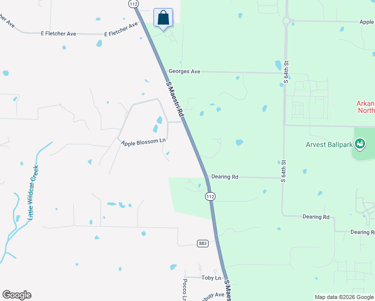map of restaurants, bars, coffee shops, grocery stores, and more near 1237 S Maestri Rd in Springdale