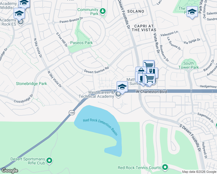 map of restaurants, bars, coffee shops, grocery stores, and more near 1060 Garden Cress Court in Las Vegas