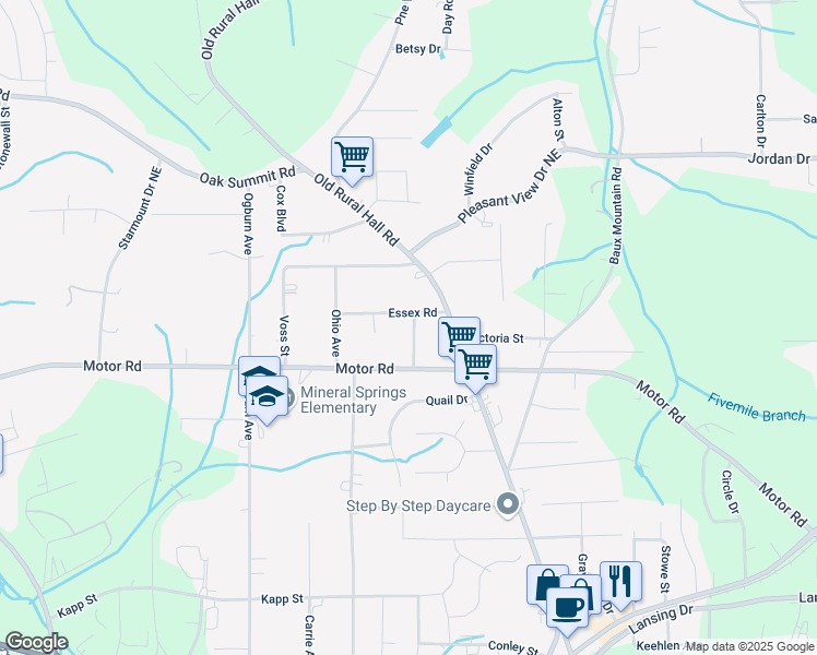 map of restaurants, bars, coffee shops, grocery stores, and more near 4910 Grove Avenue in Winston-Salem