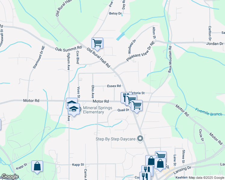 map of restaurants, bars, coffee shops, grocery stores, and more near 4910 Grove Avenue in Winston-Salem