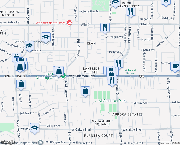 map of restaurants, bars, coffee shops, grocery stores, and more near 7904 Shelter Island Way in Las Vegas