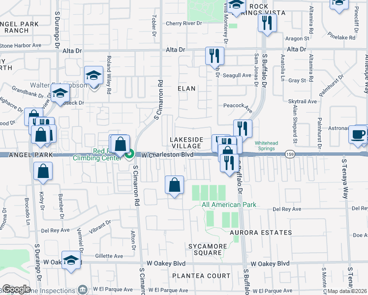 map of restaurants, bars, coffee shops, grocery stores, and more near 7904 Shelter Island Way in Las Vegas