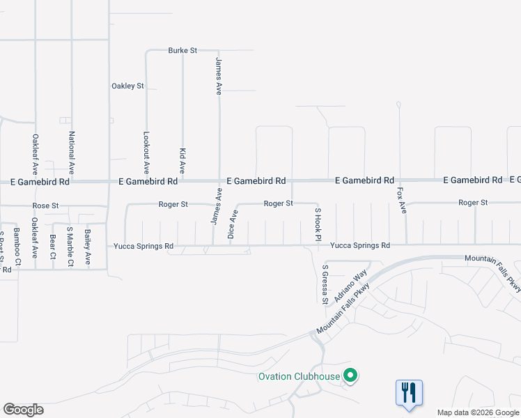 map of restaurants, bars, coffee shops, grocery stores, and more near 4491 East Roger Street in Pahrump