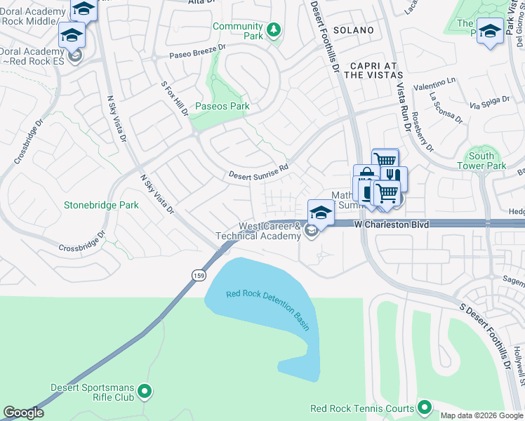 map of restaurants, bars, coffee shops, grocery stores, and more near 1067 Sonora Hill Court in Las Vegas