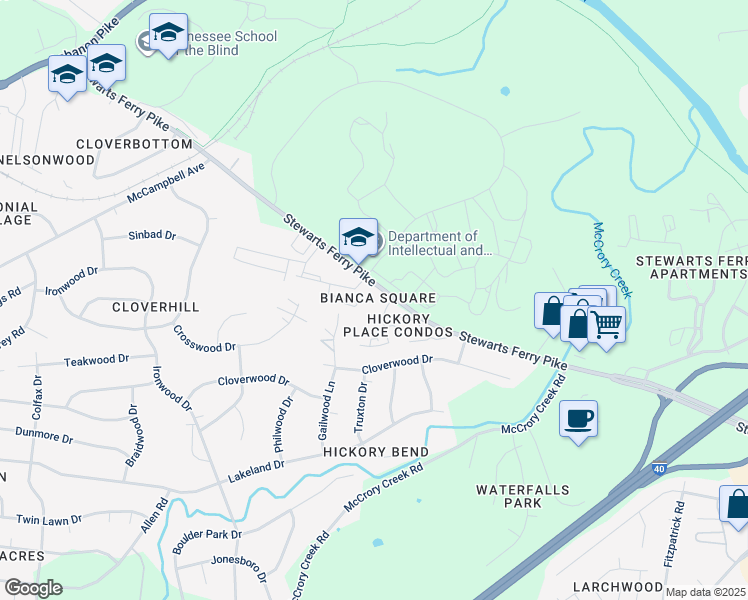 map of restaurants, bars, coffee shops, grocery stores, and more near in Nashville