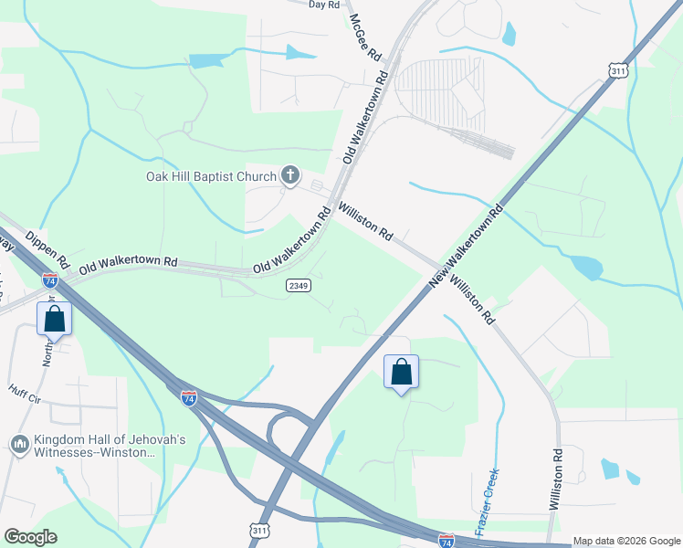 map of restaurants, bars, coffee shops, grocery stores, and more near 240 Hammock Farm Road in Winston-Salem