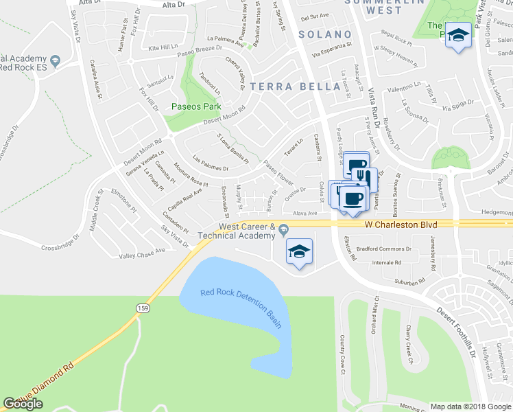 map of restaurants, bars, coffee shops, grocery stores, and more near 1044 Creeping Zinnia Court in Las Vegas