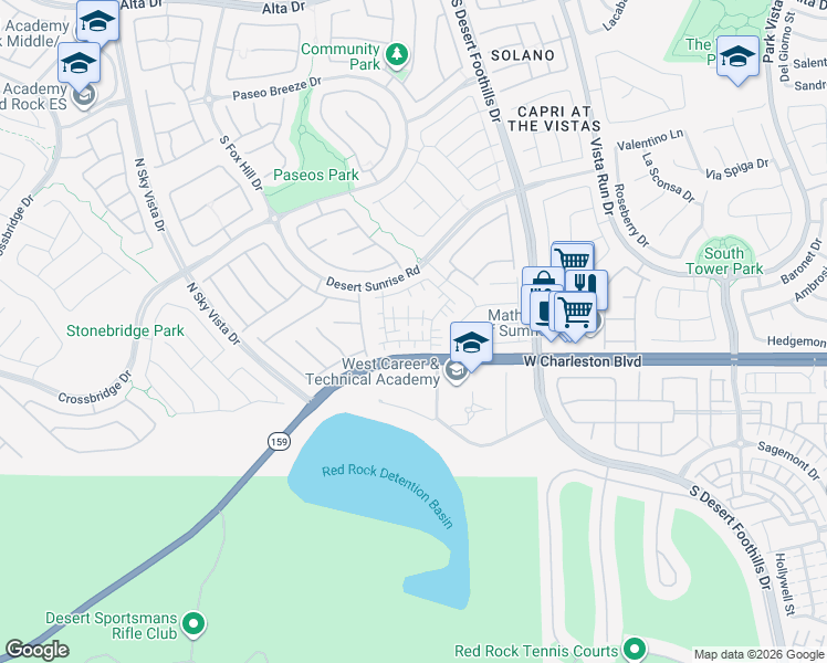 map of restaurants, bars, coffee shops, grocery stores, and more near 1044 Creeping Zinnia Court in Las Vegas