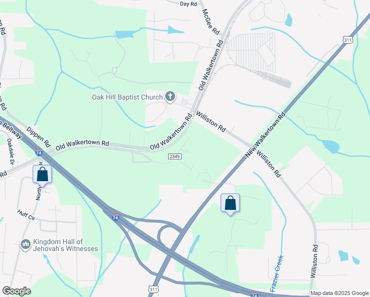 map of restaurants, bars, coffee shops, grocery stores, and more near 234 Hammock Farm Road in Winston-Salem